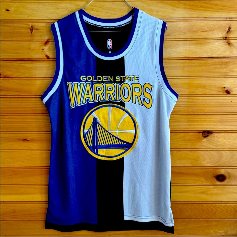 NBA Golden State Warriors Basketball Jersey Mens Small Color Block UNK Pullover